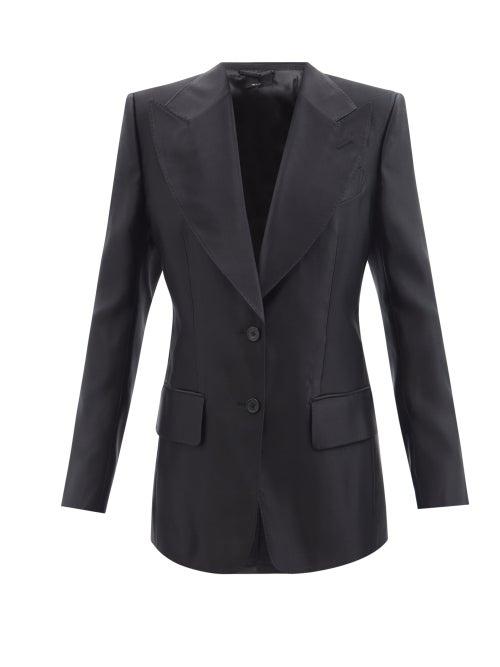 Tom Ford - Silk Duchess-satin Suit Jacket - Womens - Black