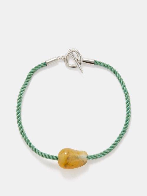 Completedworks - Resin-bead & Recycled Sterling-silver Bracelet - Mens - Tigers Eye