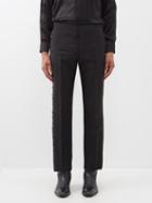 Versace - Baroque-hotfix Mohair-blend Straight-leg Trousers - Mens - Black