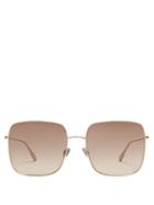 Matchesfashion.com Dior Eyewear - Stellaire1 Square Metal Sunglasses - Womens - Brown