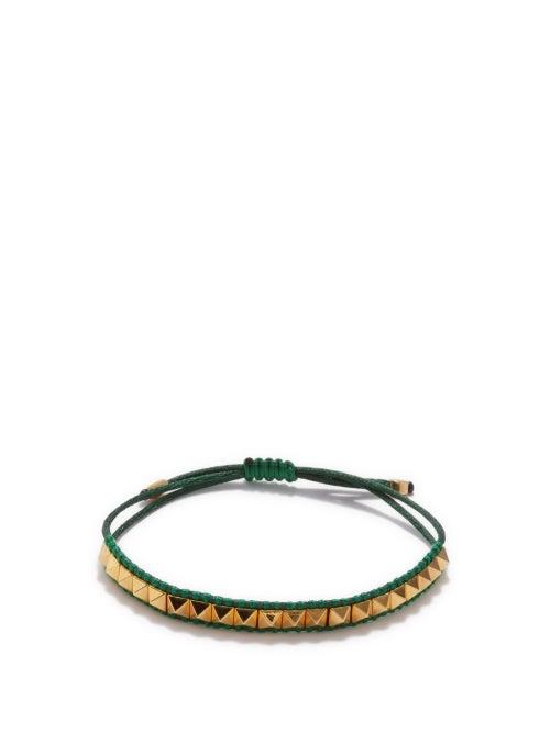 Valentino Garavani - Rockstud Corded Bracelet - Womens - Green