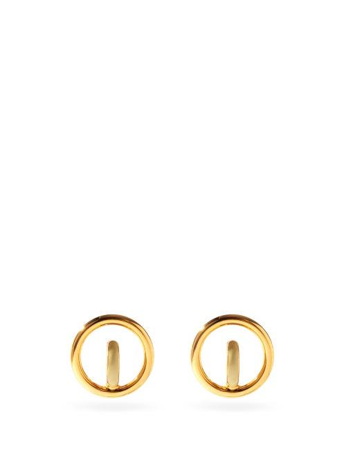 Matchesfashion.com Charlotte Chesnais - Saturn Small 18kt Gold-vermeil Hoop Earrings - Womens - White Gold