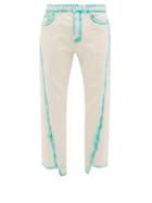 Matchesfashion.com Lanvin - Twisted-seam Straight-leg Cotton Jeans - Mens - Light Green