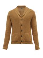 Mens Rtw Tom Ford - Shawl-collar Ribbed-cashmere Cardigan - Mens - Brown