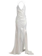 Matchesfashion.com Adriana Iglesias - Scarface Silk Blend Satin Gown - Womens - White