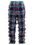 Matchesfashion.com Charles Jeffrey Loverboy - Spike-gathered Tartan Wool Trousers - Mens - Blue Multi