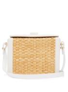 Matchesfashion.com Nico Giani - Cerea Mini Straw And Lizard-embossed Leather Bag - Womens - White Multi