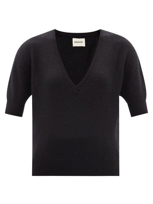 Khaite - Sierra V-neck Cashmere-blend Sweater - Womens - Black