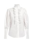 Dolce & Gabbana Ruffle-neck Cotton Poplin Shirt