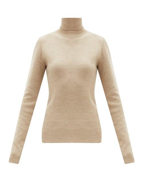 Matchesfashion.com Gabriela Hearst - Myers Cashmere-blend Roll-neck Sweater - Womens - Beige