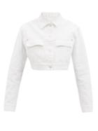 Givenchy - 4g Cropped Denim Jacket - Womens - White