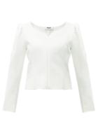 Matchesfashion.com Msgm - Sweetheart Neck Cady Blouse - Womens - White