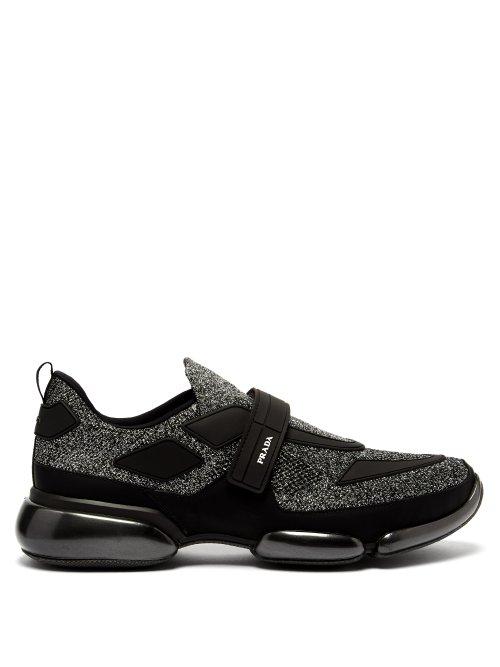 Matchesfashion.com Prada - Cloudbust Glitter Low Top Mesh Sneakers - Mens - Silver