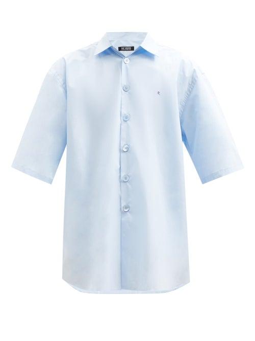 Matchesfashion.com Raf Simons - Teenage Dreams-embroidered Shirt - Mens - Blue