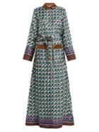 F.r.s - For Restless Sleepers Fantaso Geometric-print Silk-twill Shirt Dress