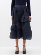 Cecilie Bahnsen - Damara Matelass Midi Skirt - Womens - Navy