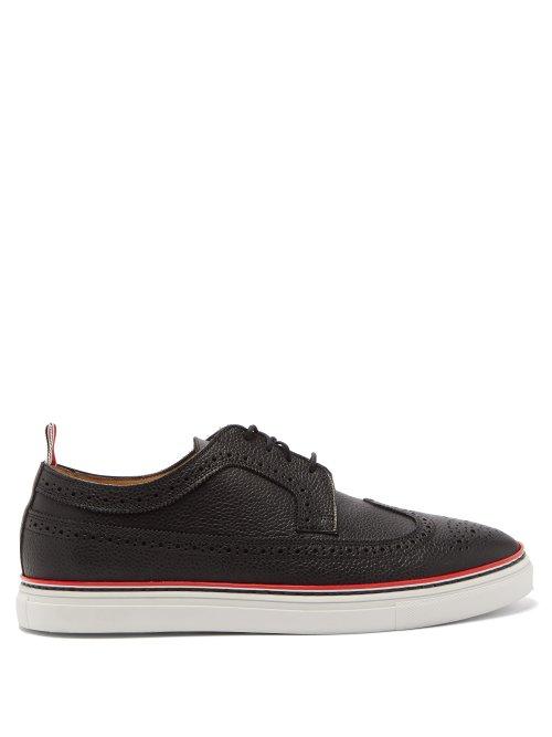 Matchesfashion.com Thom Browne - Longwing Grained Leather Brogues - Mens - Black