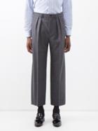Gucci - Pleated Wool-flannel Trousers - Mens - Dark Grey
