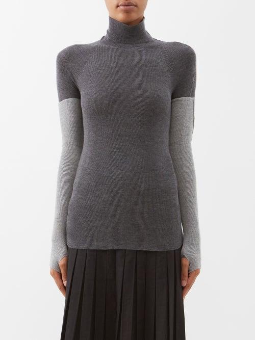 Peter Do - Detachable-sleeve High-neck Merino Sweater - Womens - Grey