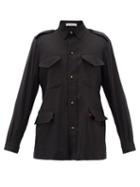 Matchesfashion.com Umit Benan B+ - Safari Leather-belt Linen-blend Shirt - Mens - Black