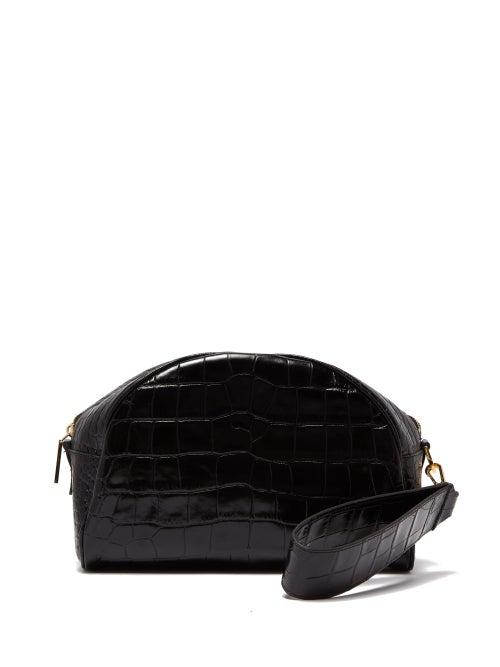 Matchesfashion.com Hillier Bartley - Crocodile Embossed Leather Clutch Bag - Womens - Black