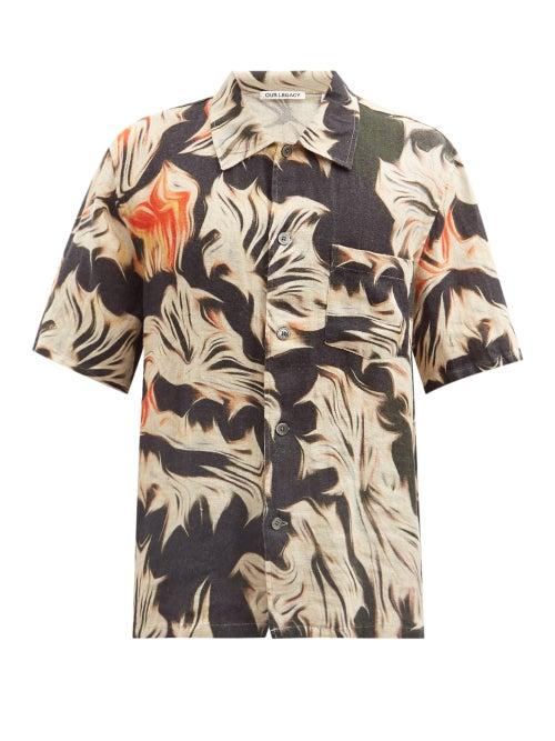 Matchesfashion.com Our Legacy - Platigyra-print Linen Shirt - Mens - Multi