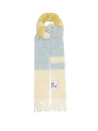 Ladies Accessories Marni - Logo-patch Striped Scarf - Womens - Blue Multi
