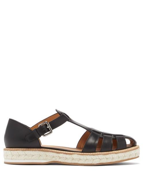 Matchesfashion.com Church's - Rosemary Leather Espadrille Sandals - Womens - Black