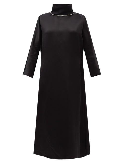 Khaite - Marin Crystal-embellished Satin Dress - Womens - Black
