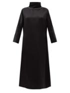 Khaite - Marin Crystal-embellished Satin Dress - Womens - Black