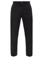 Mens Rtw Burberry - Ezra Eyeletted Cotton-blend Twill Trousers - Mens - Navy