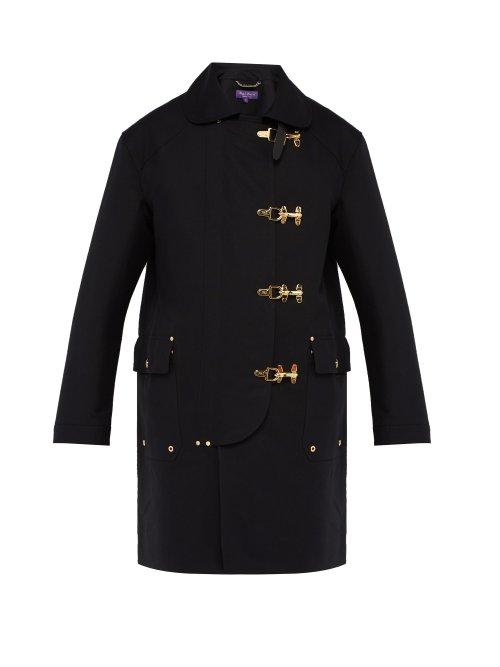 Matchesfashion.com Ralph Lauren Purple Label - Baker Single Breasted Cotton Twill Overcoat - Mens - Black