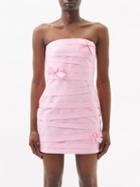 Bernadette - Taffi Strapless Taffeta Mini Dress - Womens - Pink