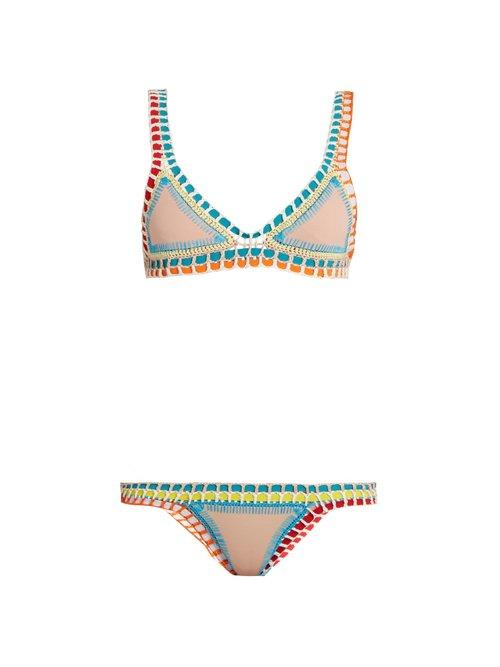 Matchesfashion.com Kiini - Luna Crochet Trimmed Triangle Bikini - Womens - Nude