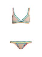 Matchesfashion.com Kiini - Luna Crochet Trimmed Triangle Bikini - Womens - Nude
