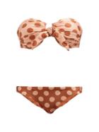 Matchesfashion.com Zimmermann - Primrose Polka Dot Print Bandeau Bikini - Womens - Multi