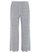 Lisa Marie Fernandez - Scalloped-edge Gingham-boucl Trousers - Womens - Navy White