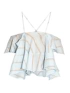 Rachel Comey Clearly Plunging Fluted-trim Jacquard Top