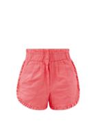 Matchesfashion.com Sea - Neon Acid Raw-edge Ruffled Denim Shorts - Womens - Pink