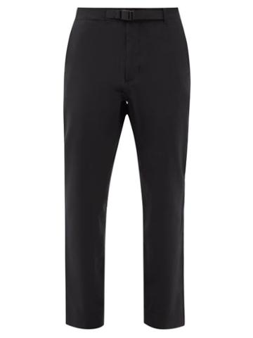Goldwin - Belted Stretch-twill Chinos - Mens - Black