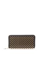 Matchesfashion.com Christian Louboutin - Panettone Spike Embellished Leather Wallet - Womens - Black Gold