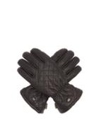 Matchesfashion.com Goldbergh - Nishi Fleece Lined Quilted Leather Gloves - Womens - Black