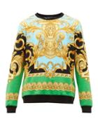 Matchesfashion.com Versace - Baroque Print Cotton Sweatshirt - Mens - Black Multi