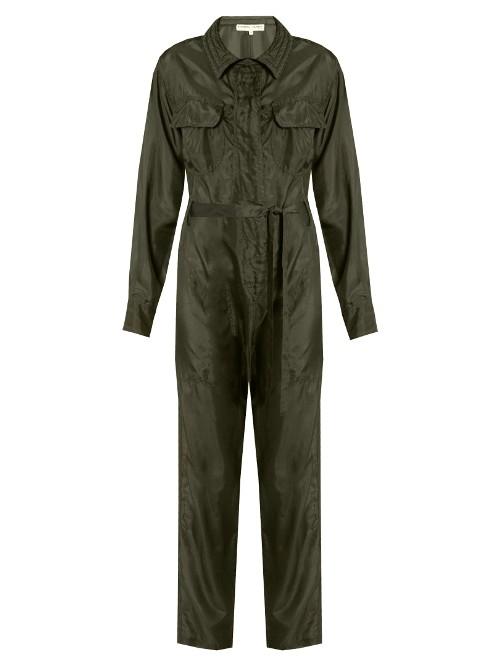 Katharine Hamnett At Ymc Long-sleeved Silk-satin Jumpsuit