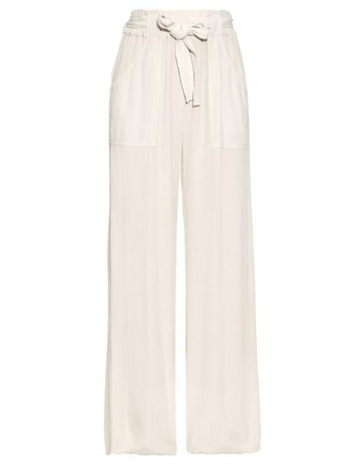 Raquel Allegra Wide-leg Crepe Trousers