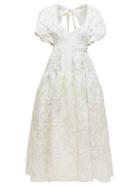 Matchesfashion.com Cecilie Bahnsen - Theodora Tie Back Floral Fil Coup Organza Dress - Womens - Ivory