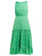 Matchesfashion.com Saloni - Daria Silk Georgette Dress - Womens - Green