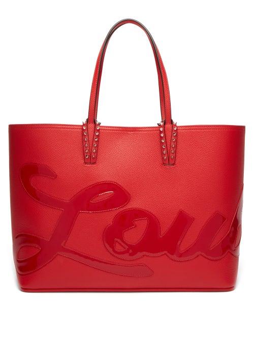 Matchesfashion.com Christian Louboutin - Cabata Medium Logo-appliqu Leather Tote Bag - Womens - Red