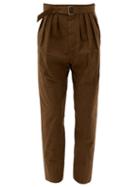 Matchesfashion.com Lemaire - Belted High-rise Cotton-shell Trousers - Womens - Dark Khaki