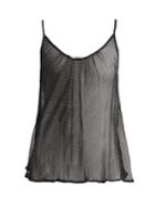 Mes Demoiselles Polka-dot Embellished Chiffon Cami Top